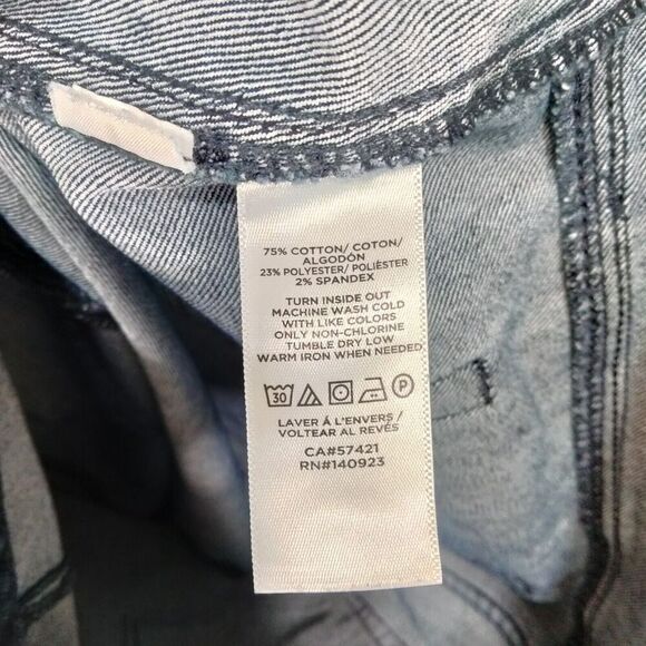 Ann Taylor LOFT Denim Skirt Womens Sz 0 Blue Dark Wash Mini Solid Casual Stretch - Picture 8 of 9